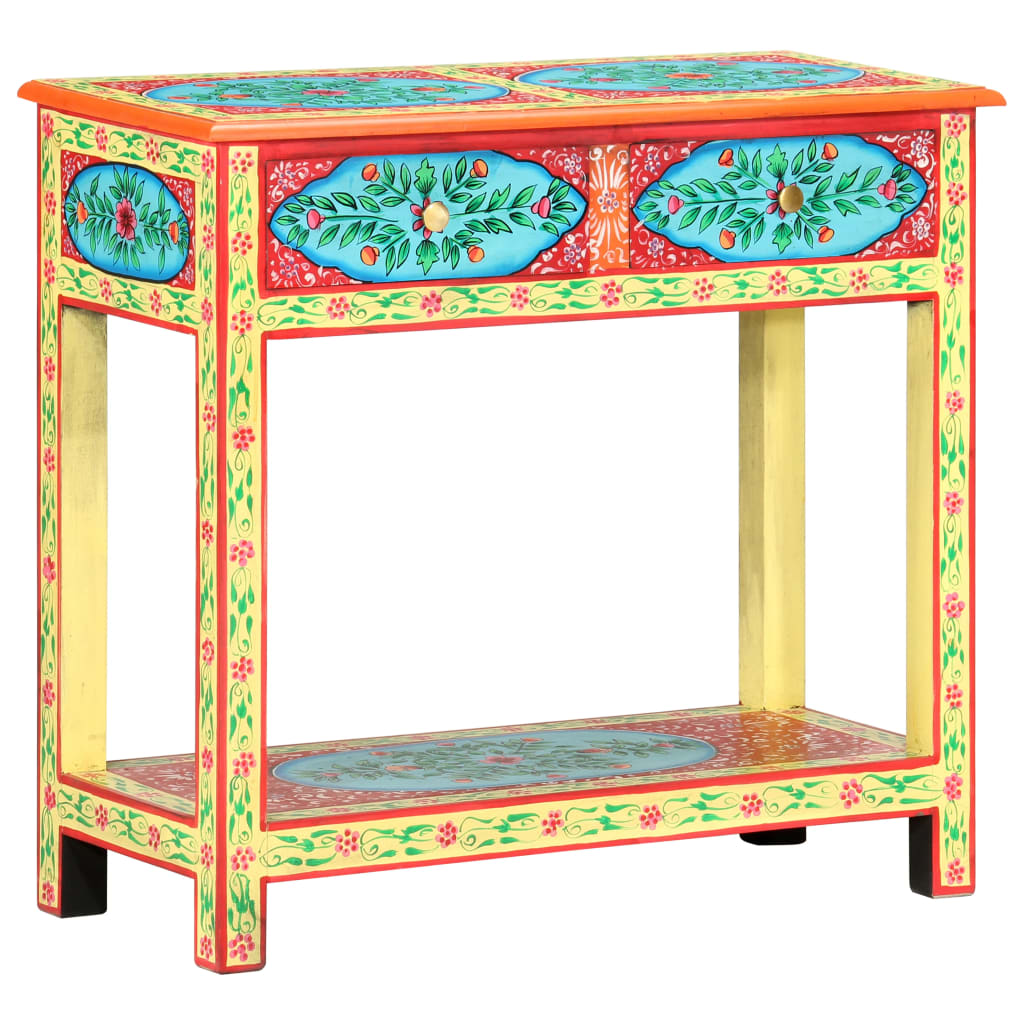 Hand Painted Console Table 80x35x75 cm Solid Mango Wood