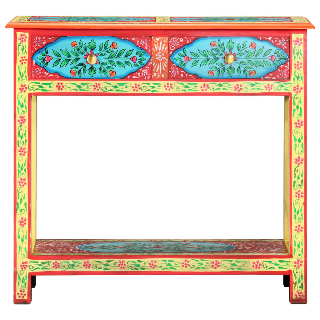 Hand Painted Console Table 80x35x75 cm Solid Mango Wood