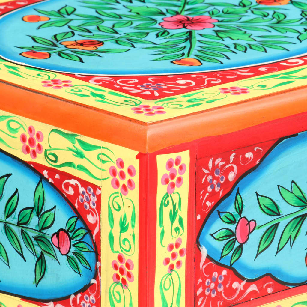 Hand Painted Console Table 80x35x75 cm Solid Mango Wood