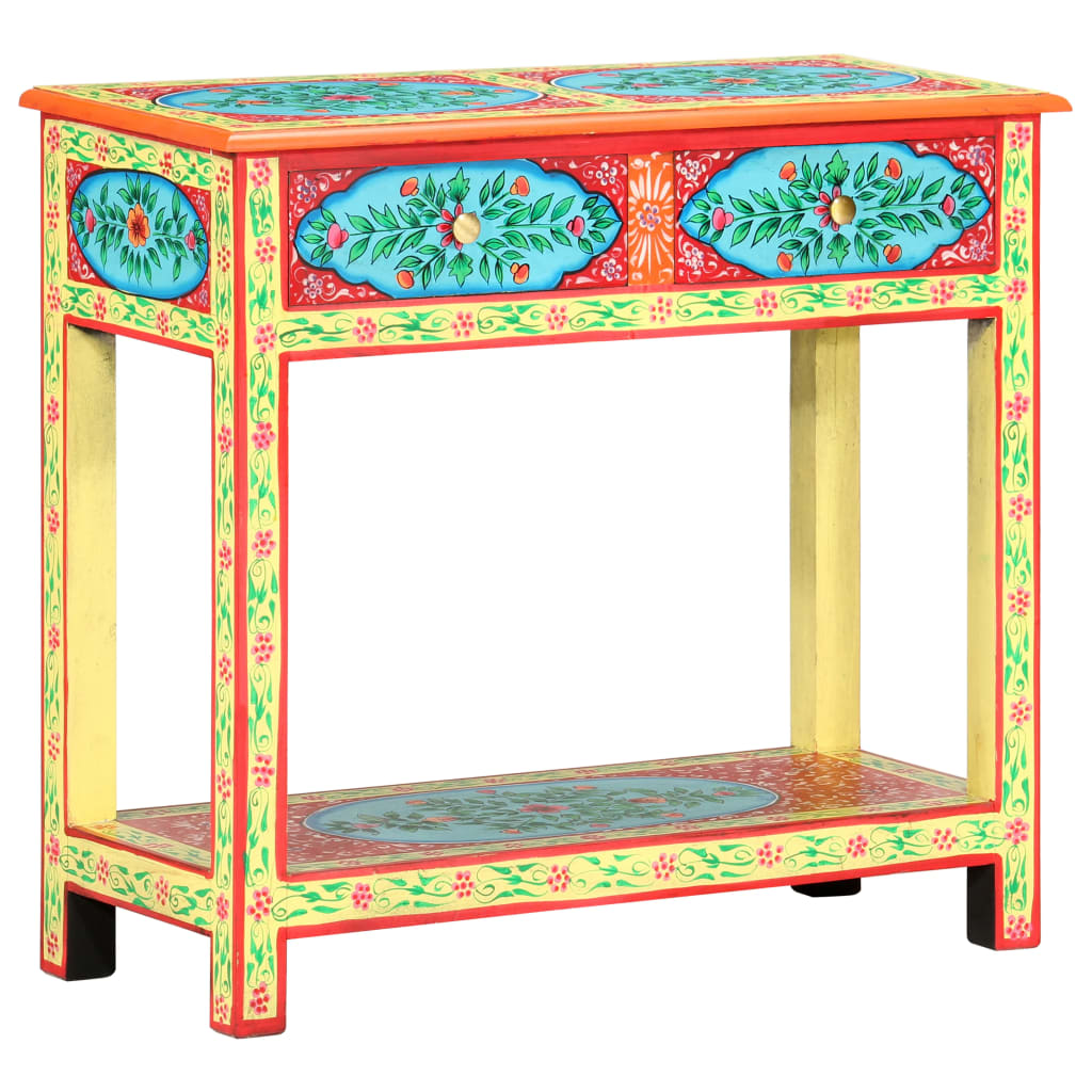 Hand Painted Console Table 80x35x75 cm Solid Mango Wood