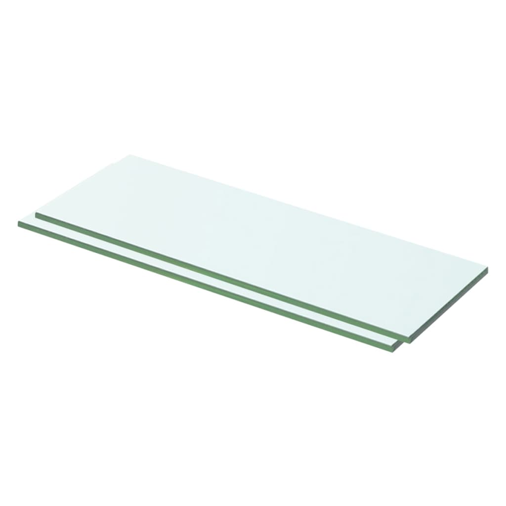 Shelves 2 pcs Panel Glass Clear 50x12 cm