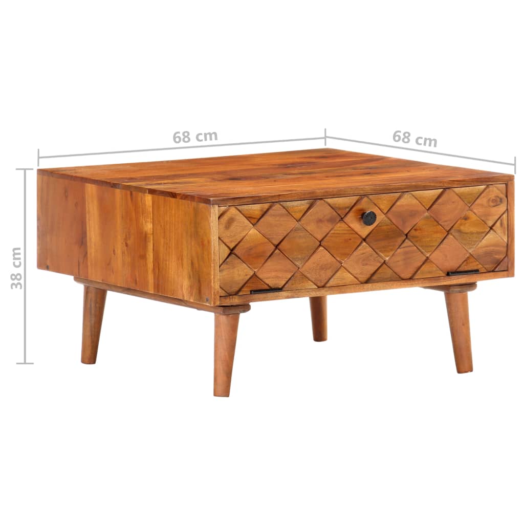 Coffee Table 68x68x38 cm Solid Acacia Wood