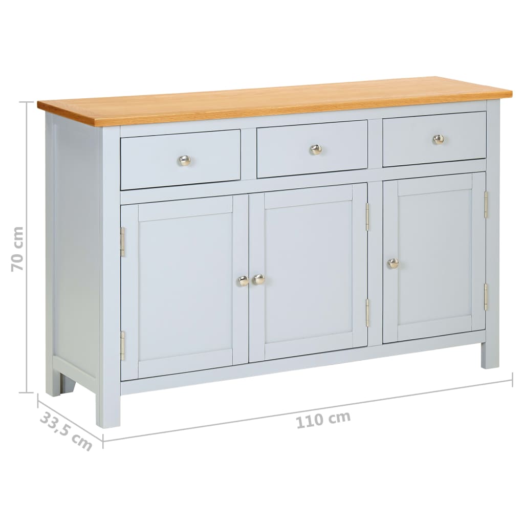 Sideboard 110x33.5x70 cm Solid Oak Wood