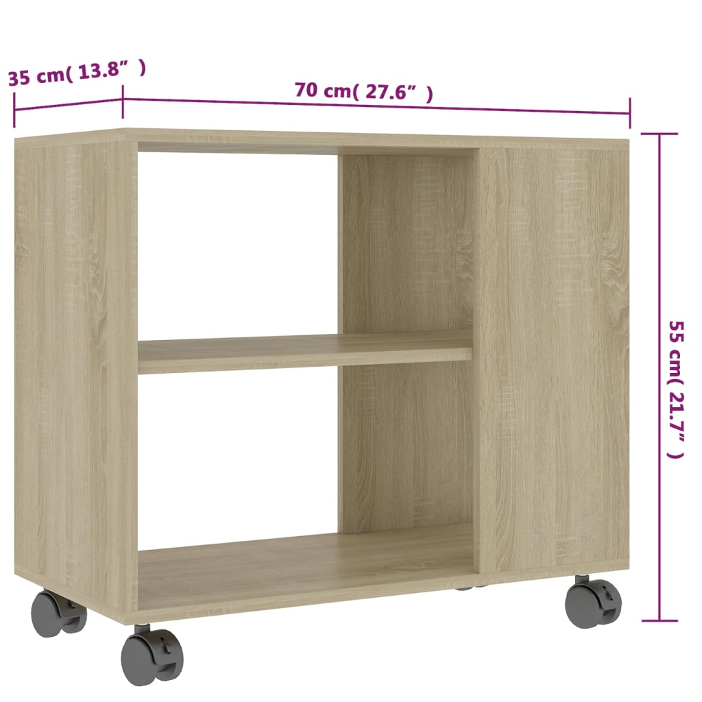 Side Table Sonoma Oak 70x35x55 cm Engineered Wood