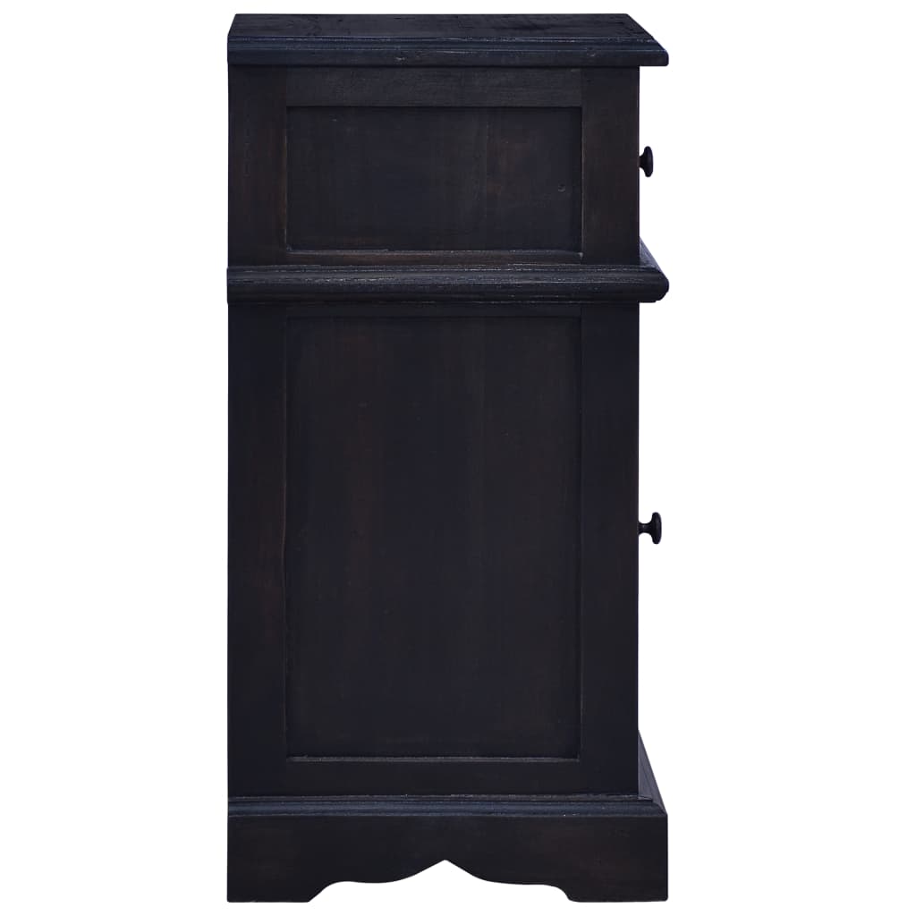 Bedside Cabinet Light Black Coffee Solid Mahogany Wood