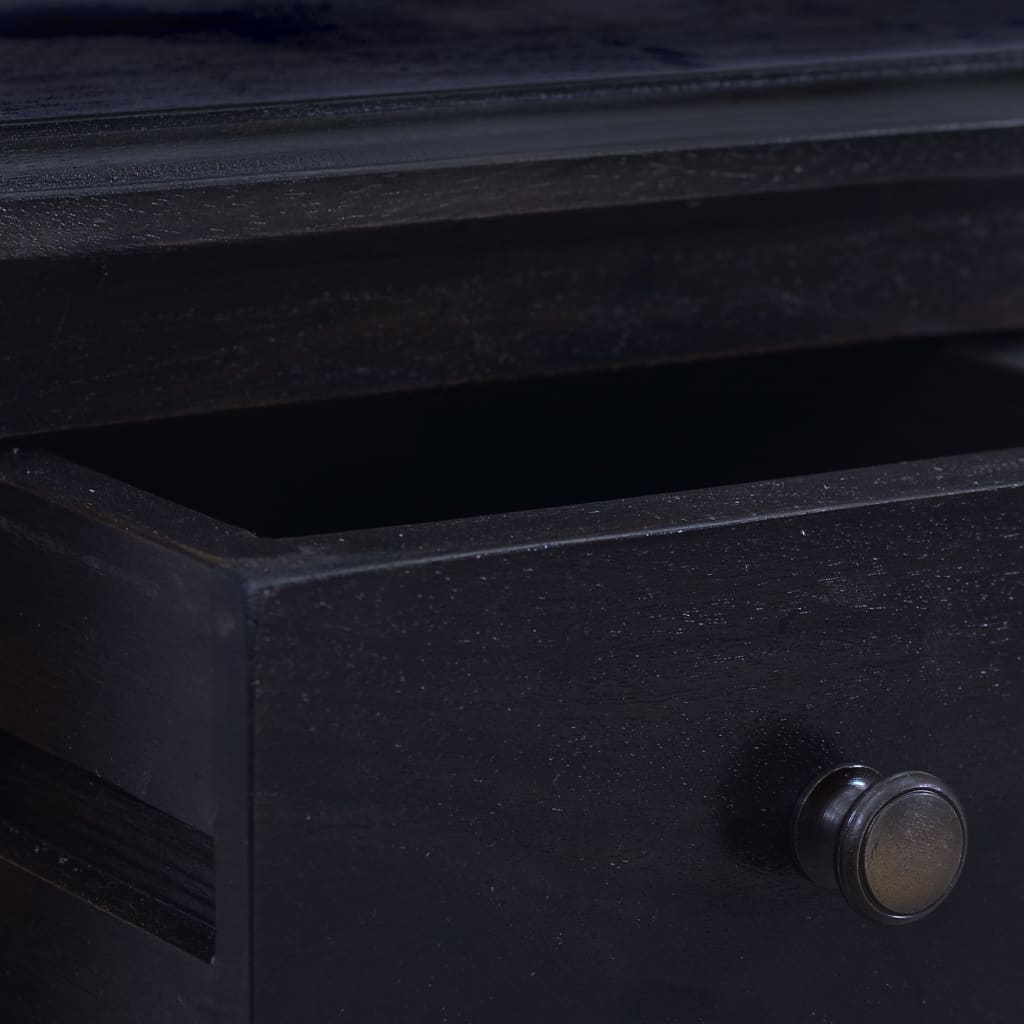 Bedside Cabinet Light Black Coffee Solid Mahogany Wood