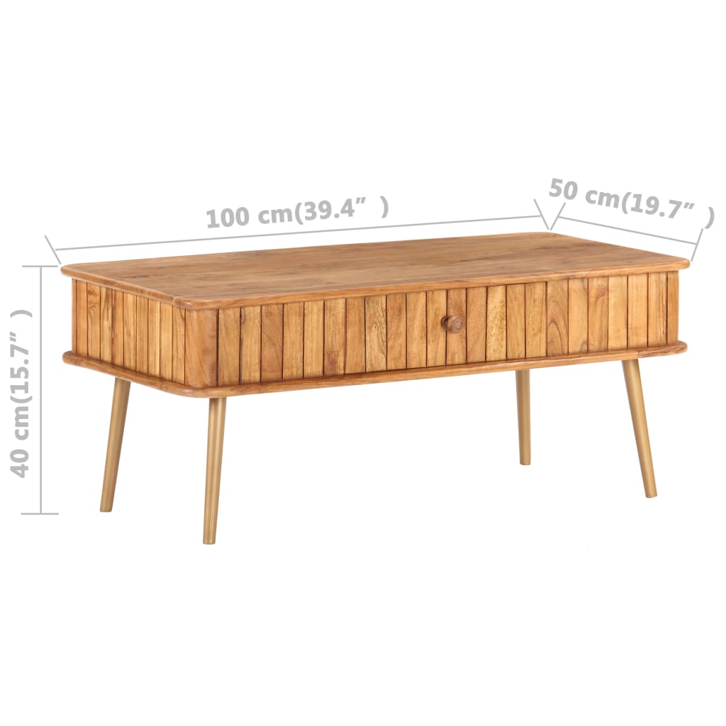 Coffee Table 100x50x40 cm Solid Acacia Wood