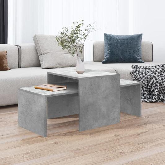 Coffee Table Set Concrete Grey 100x48x40 cm Engineered Wood