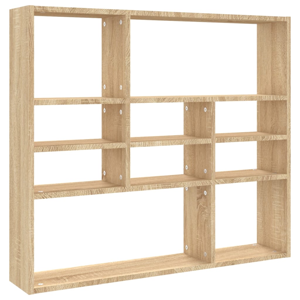 Wall Shelf Sonoma Oak 90x16x78 cm Engineered Wood