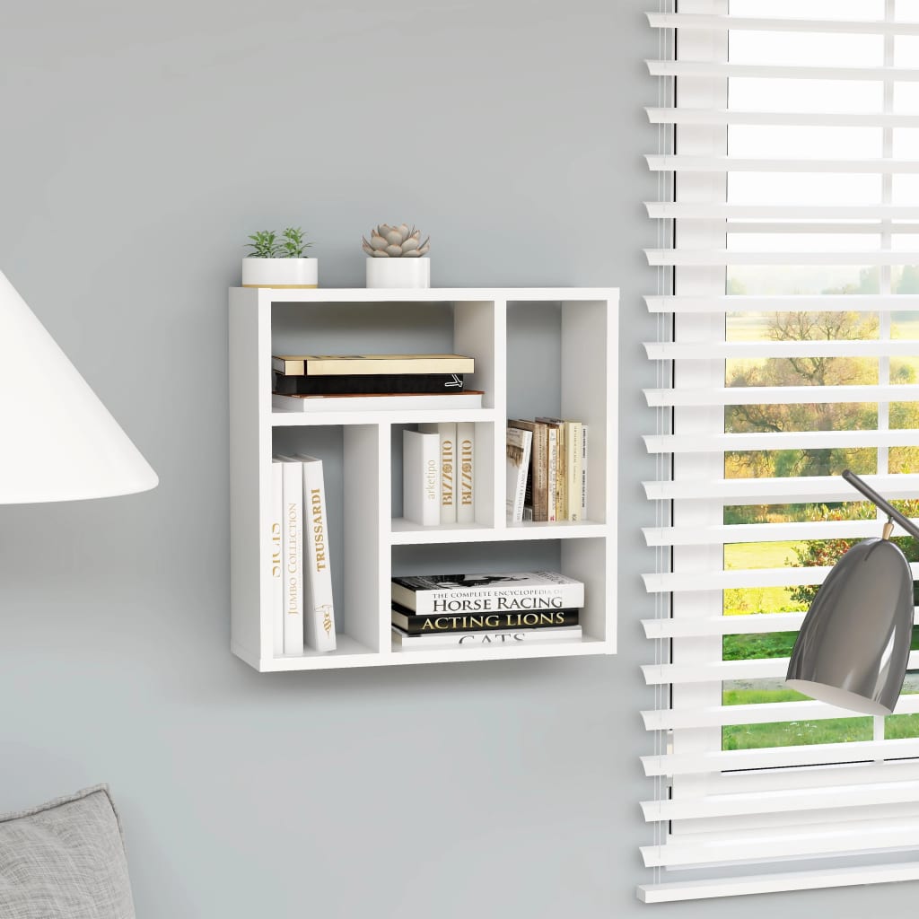 Wall Shelf White 45.1x16x45.1 cm Engineered Wood