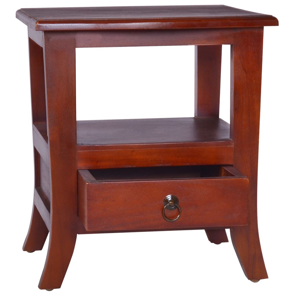 Bedside Cabinet Classical Brown Solid Mahogany Wood