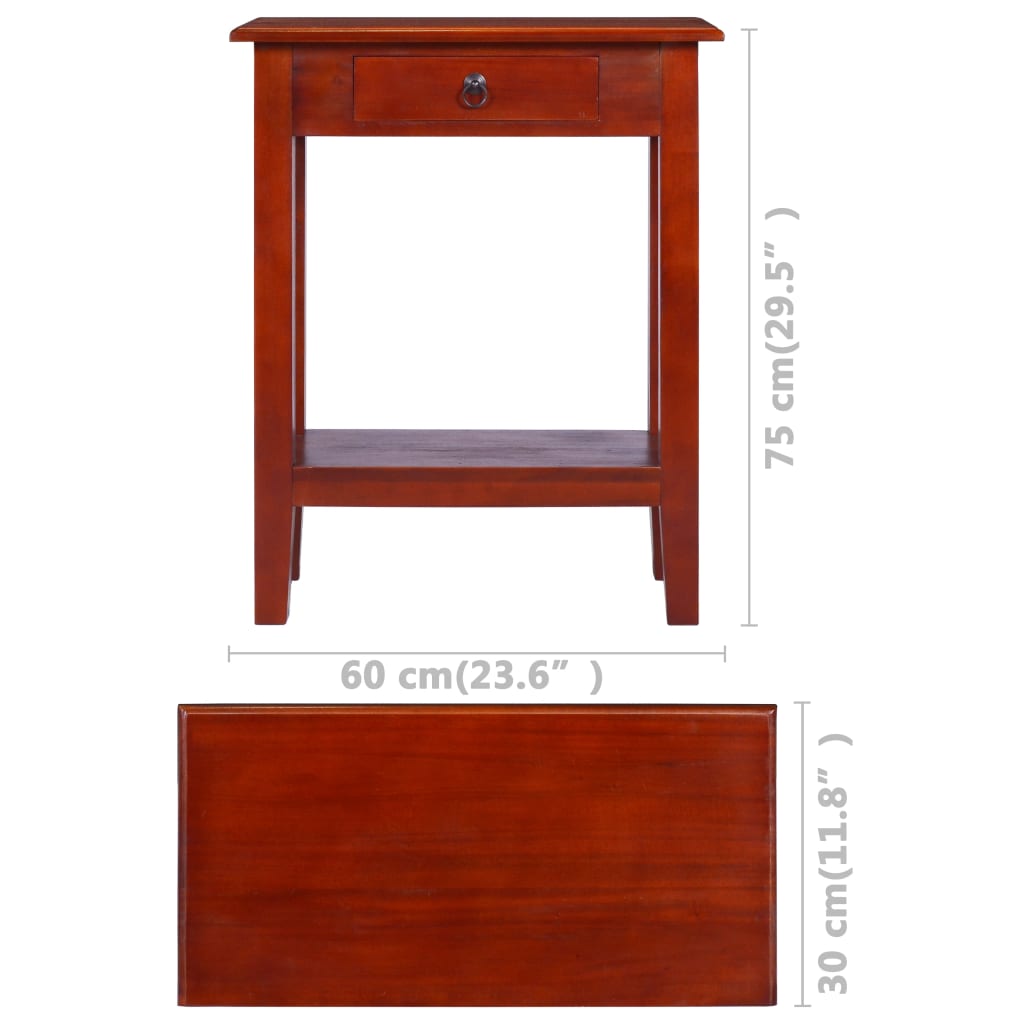 Console Table Classical Brown 60x30x75 cm Solid Mahogany Wood