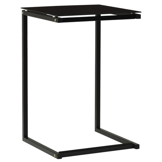 Side Table Black 40x40x60 cm Tempered Glass