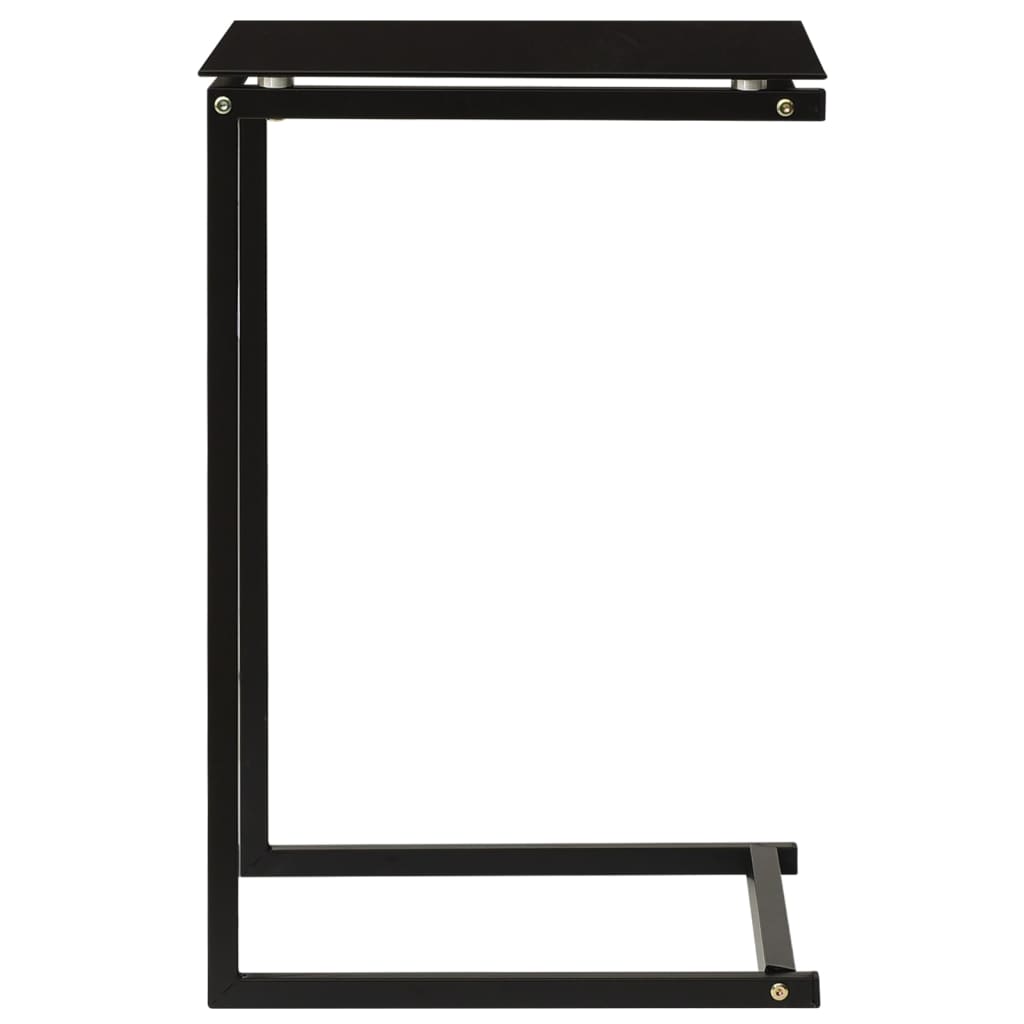 Side Table Black 40x40x60 cm Tempered Glass