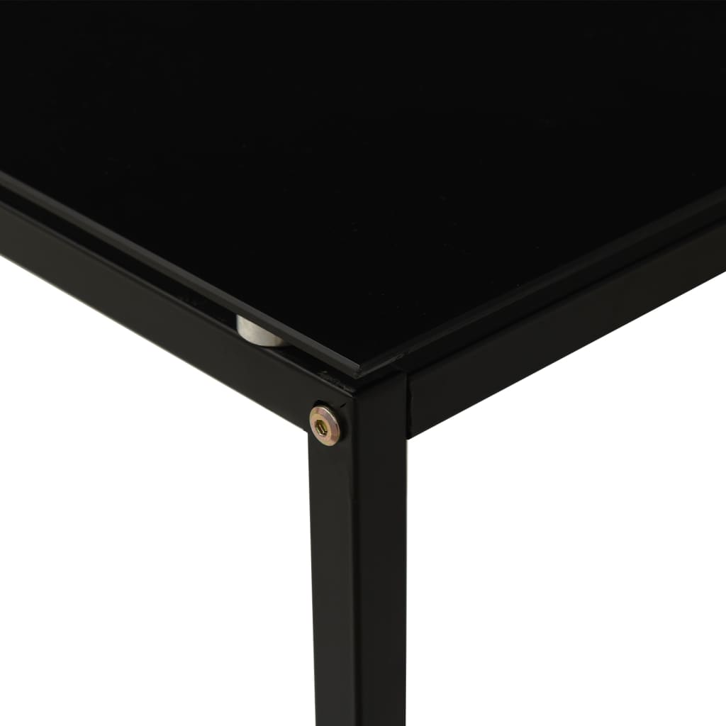 Side Table Black 40x40x60 cm Tempered Glass