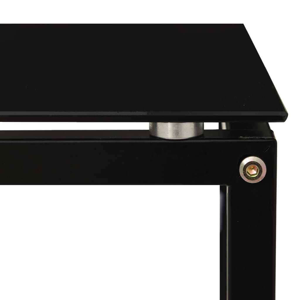 Side Table Black 40x40x60 cm Tempered Glass