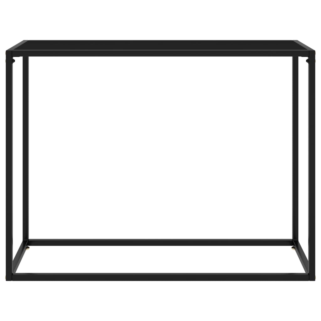 Console Table Black 100x35x75 cm Tempered Glass