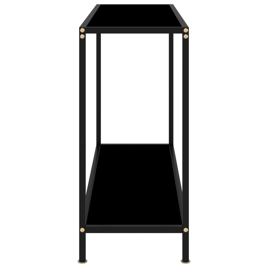 Console Table Black 100x35x75 cm Tempered Glass