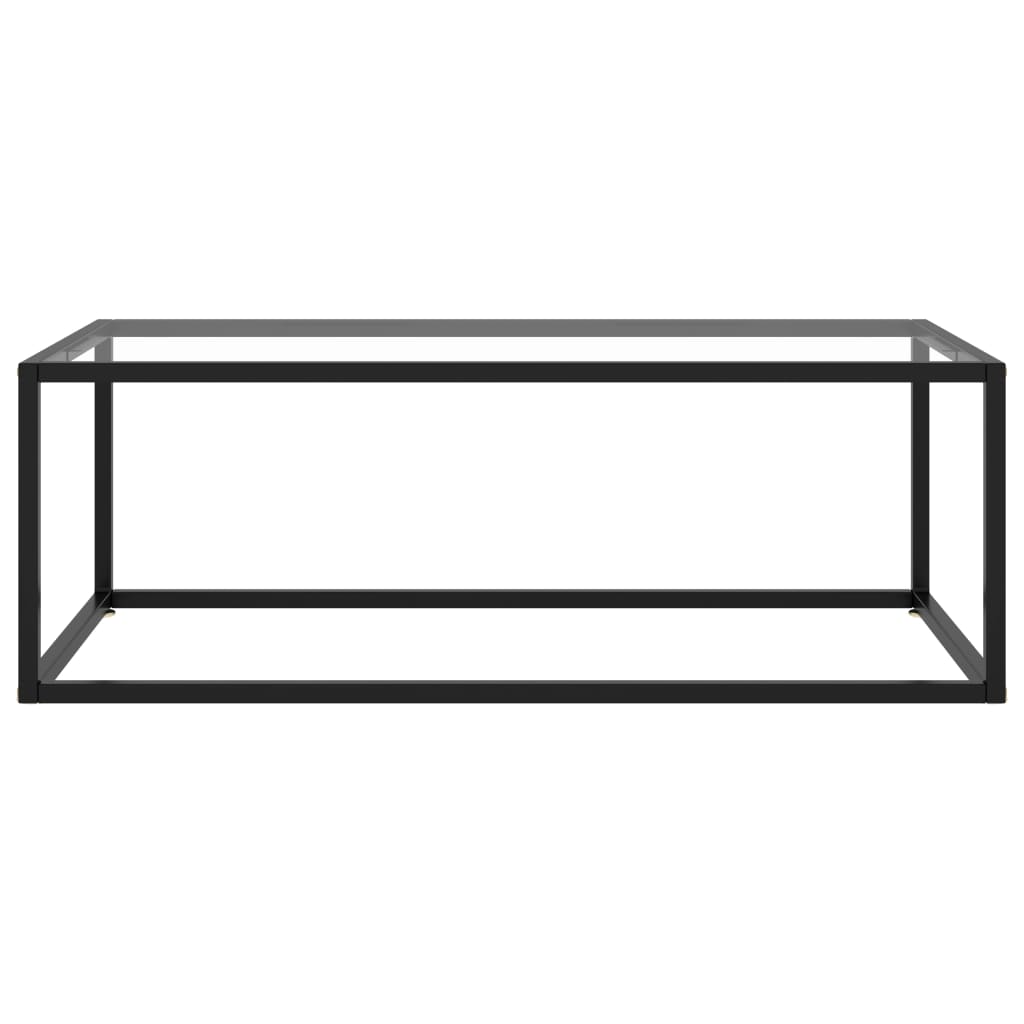 Coffee Table Black with Tempered Glass 100x50x35 cm