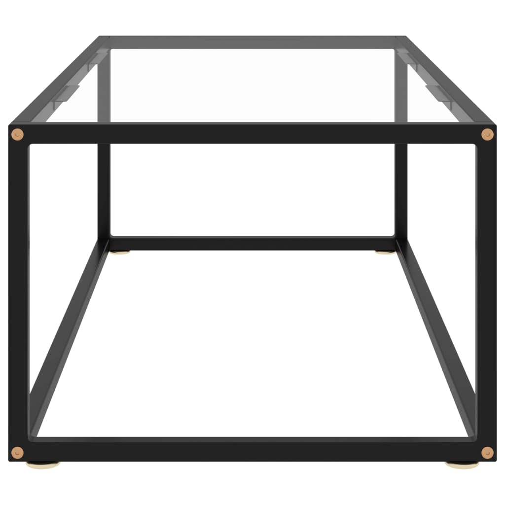 Coffee Table Black with Tempered Glass 100x50x35 cm