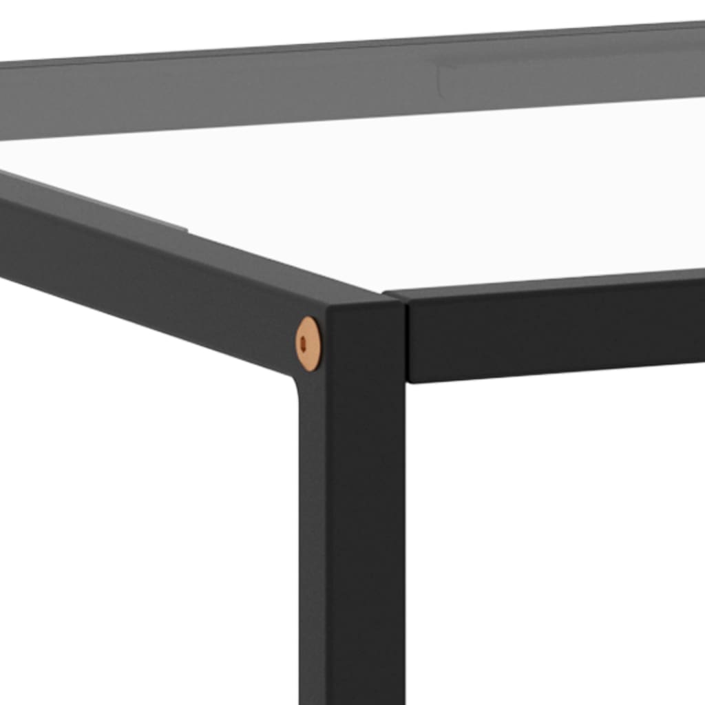 Coffee Table Black with Tempered Glass 100x50x35 cm