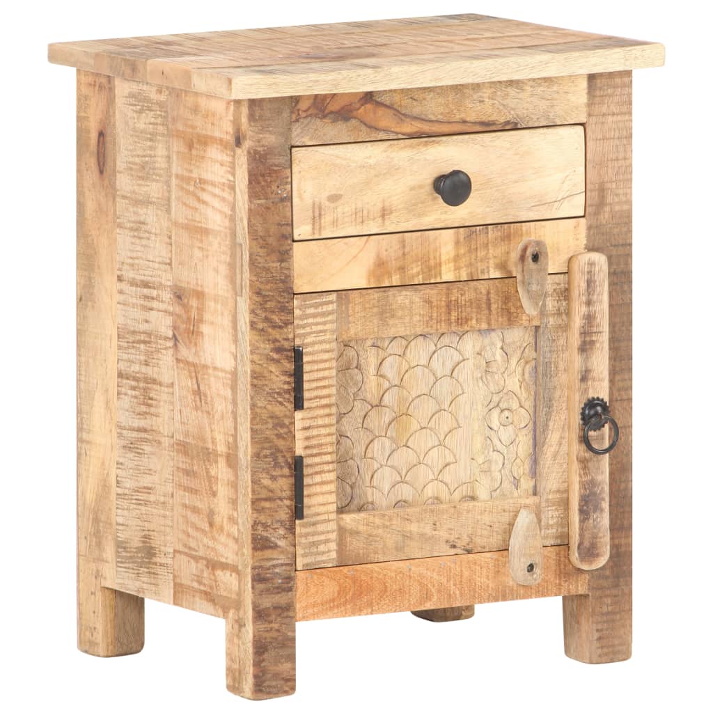 Bedside Cabinet 40x30x50 cm Rough Mango Wood