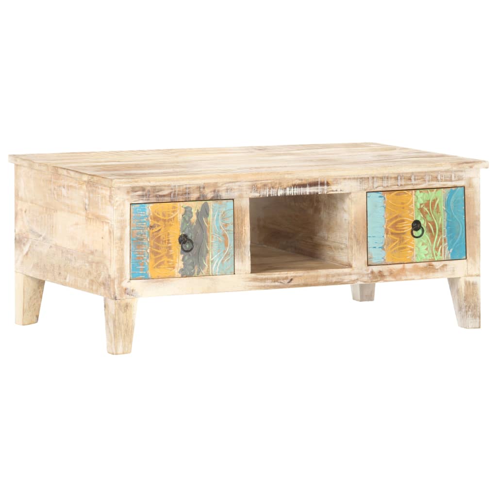 Coffee Table 100x55x40 cm Rough Acacia Wood