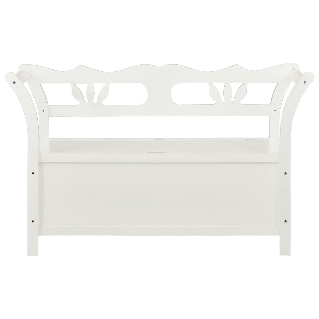 Storage Bench 126 cm White Solid Fir Wood