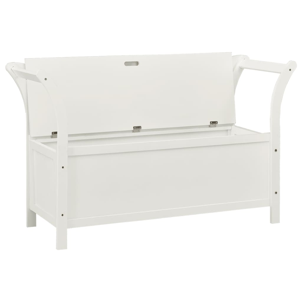 Storage Bench 126 cm White Solid Fir Wood