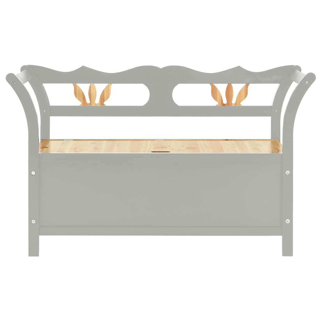 Storage Bench 126 cm Grey Solid Fir Wood