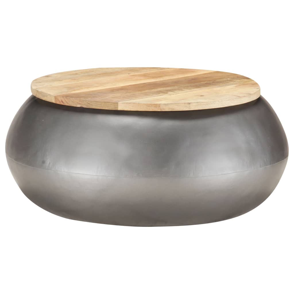 Coffee Table Grey 68x68x30 cm Solid Mango Wood