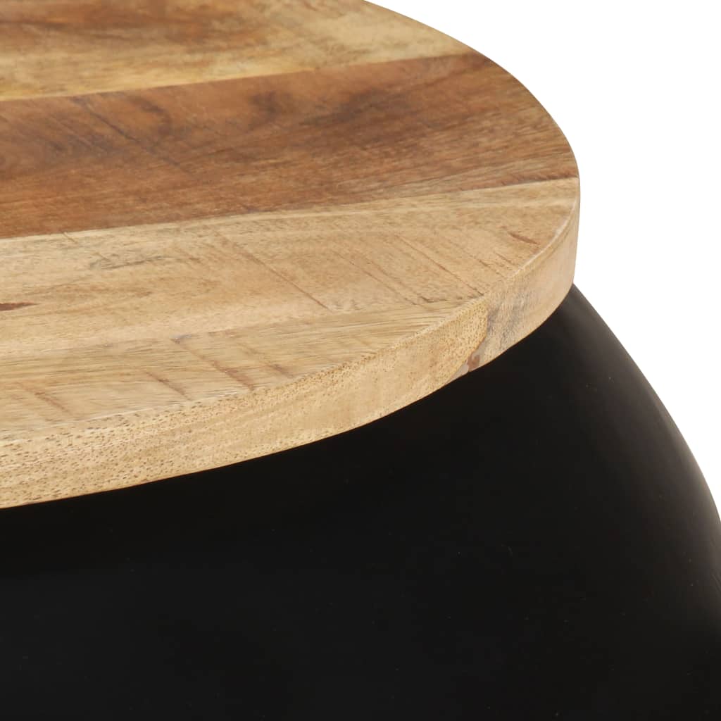 Coffee Table Black 68x68x30 cm Solid Mango Wood