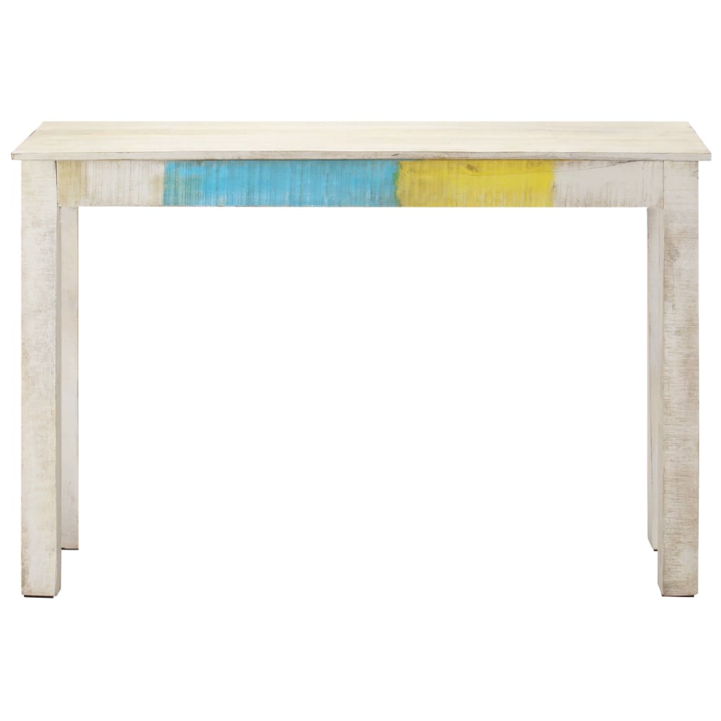 Console Table White 115x35x77 cm Rough Mango Wood