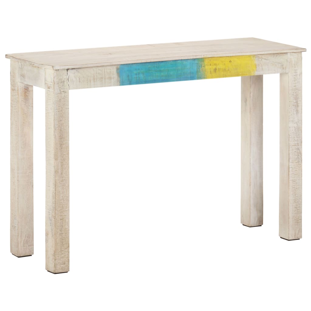 Console Table White 115x35x77 cm Rough Mango Wood