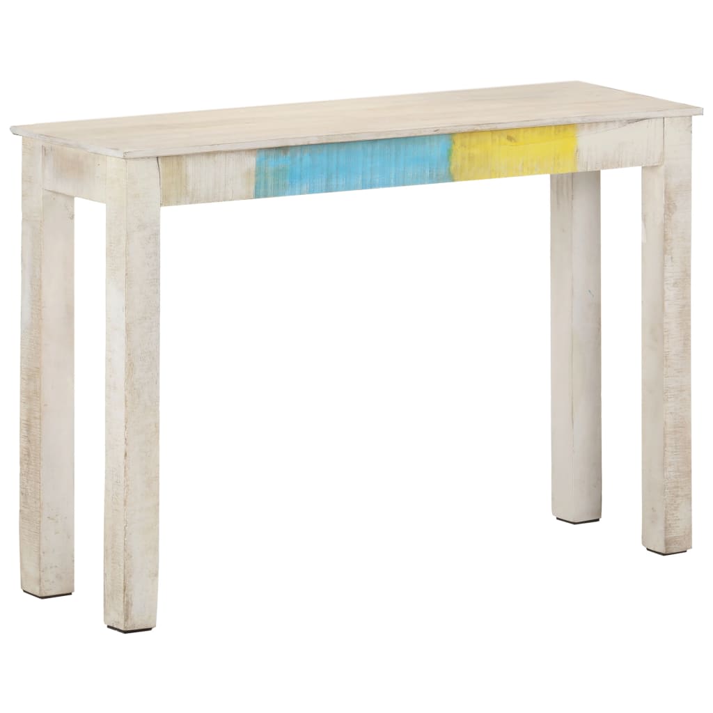 Console Table White 115x35x77 cm Rough Mango Wood