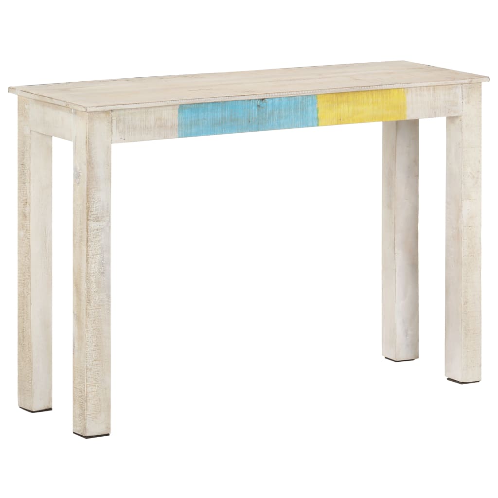 Console Table White 115x35x77 cm Rough Mango Wood