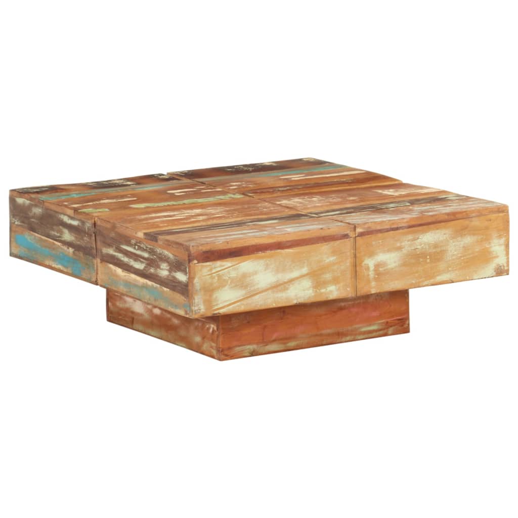 Coffee Table 80x80x28 cm Solid Reclaimed Wood