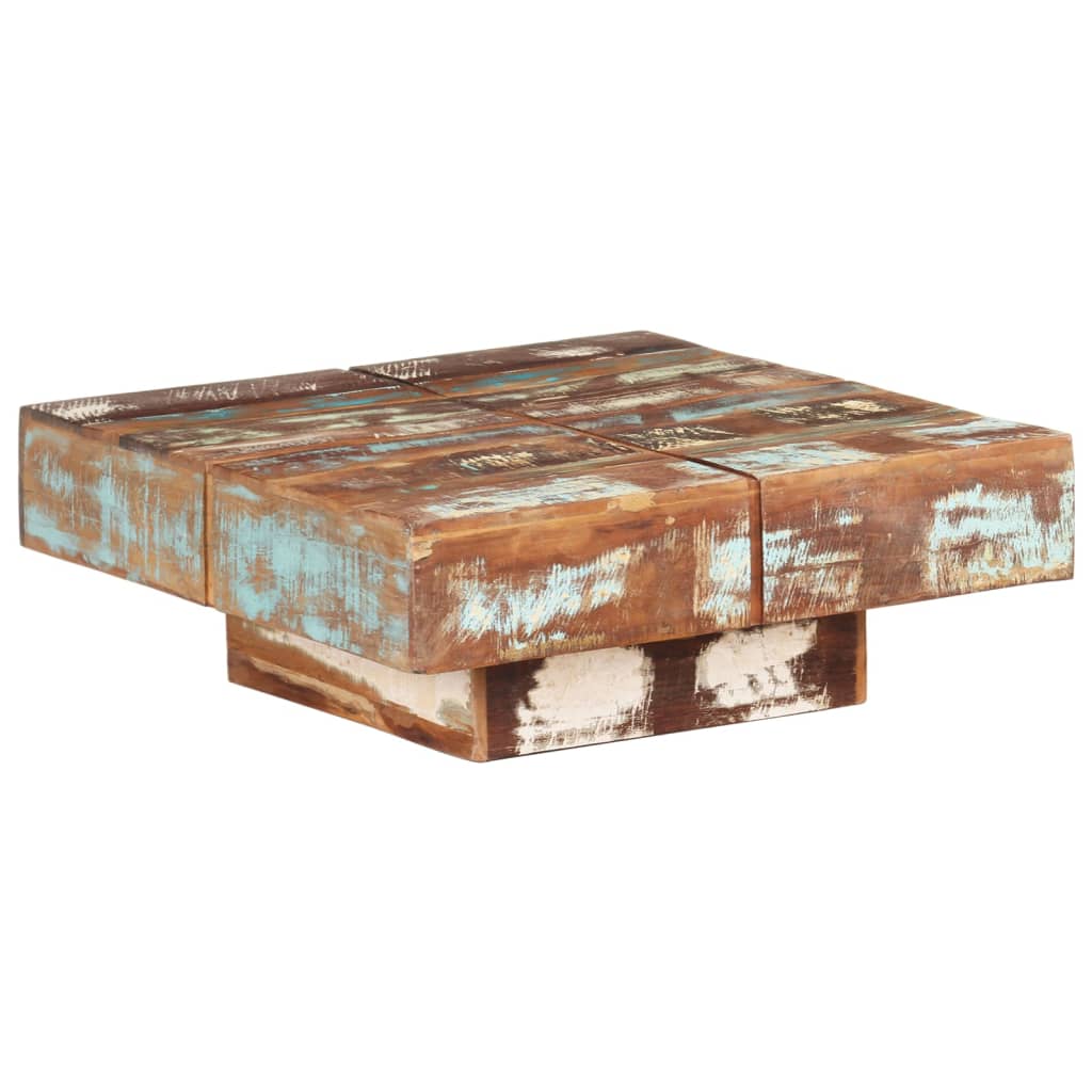 Coffee Table 80x80x28 cm Solid Reclaimed Wood