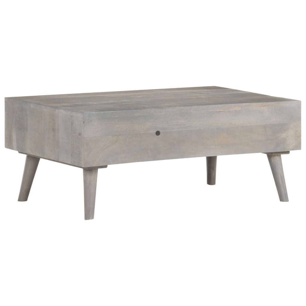 Coffee Table Grey 100x60x40 cm Solid Rough Mango Wood