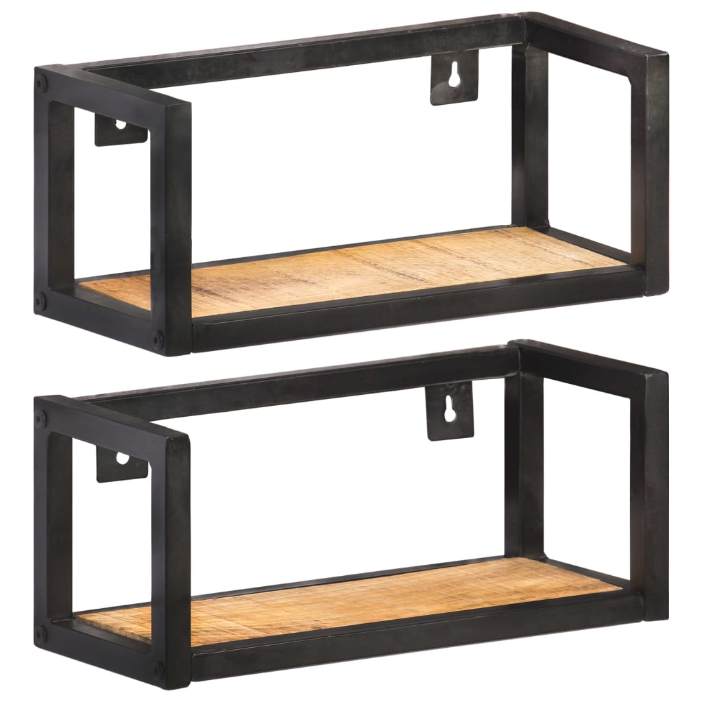 Wall Shelves 2 pcs 40 cm Rough Mango Wood