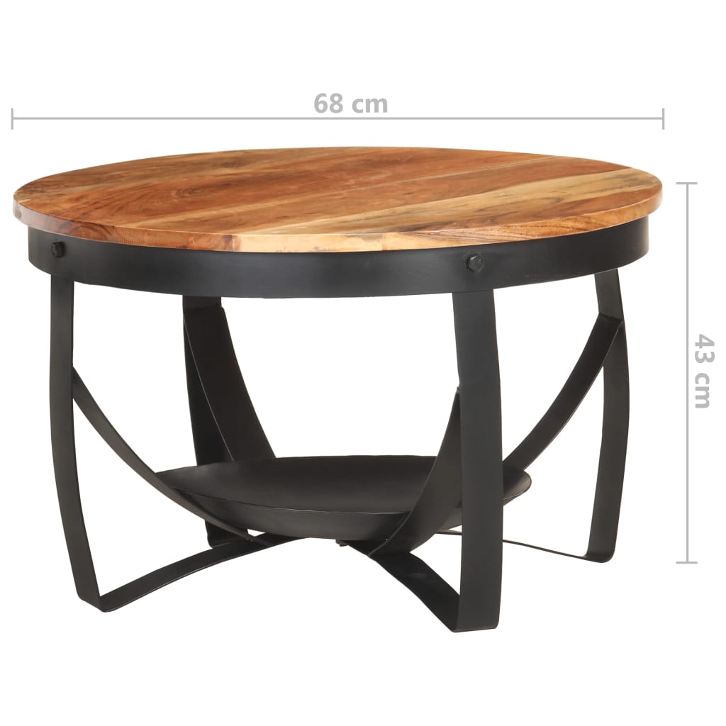 Coffee Table Ø68x43 cm Solid Acacia Wood