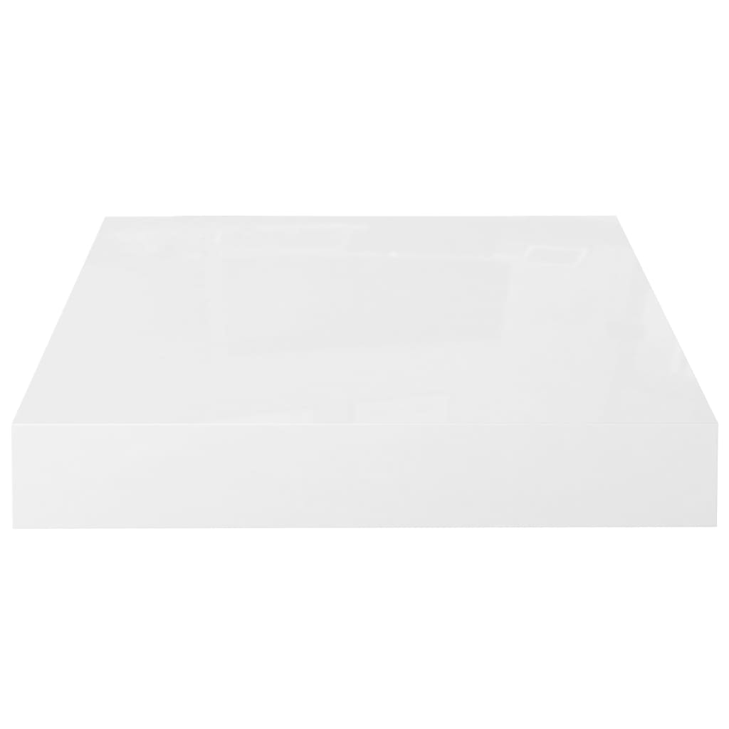 Floating Wall Shelf High Gloss White 23x23.5x3.8 cm MDF