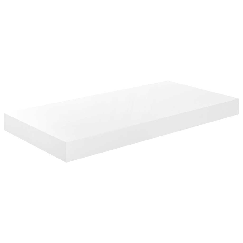 Floating Wall Shelf High Gloss White 50x23x3.8 cm MDF