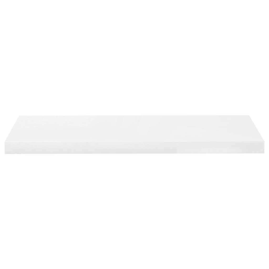 Floating Wall Shelves 2 pcs High Gloss White 80x23.5x3.8 cm MDF