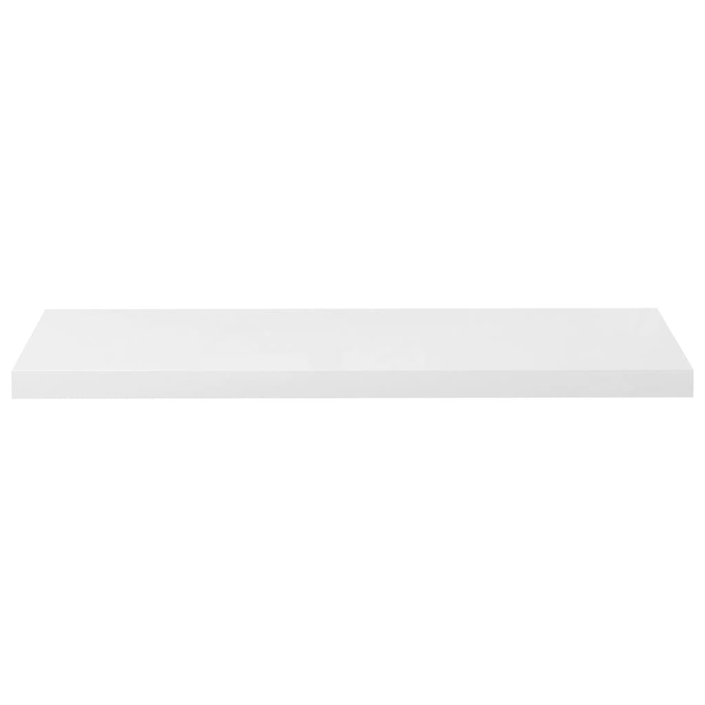 Floating Wall Shelf High Gloss White 90x23.5x3.8 cm MDF