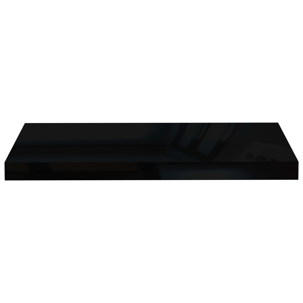 Floating Wall Shelves 2 pcs High Gloss Black 60x23.5x3.8 cm MDF