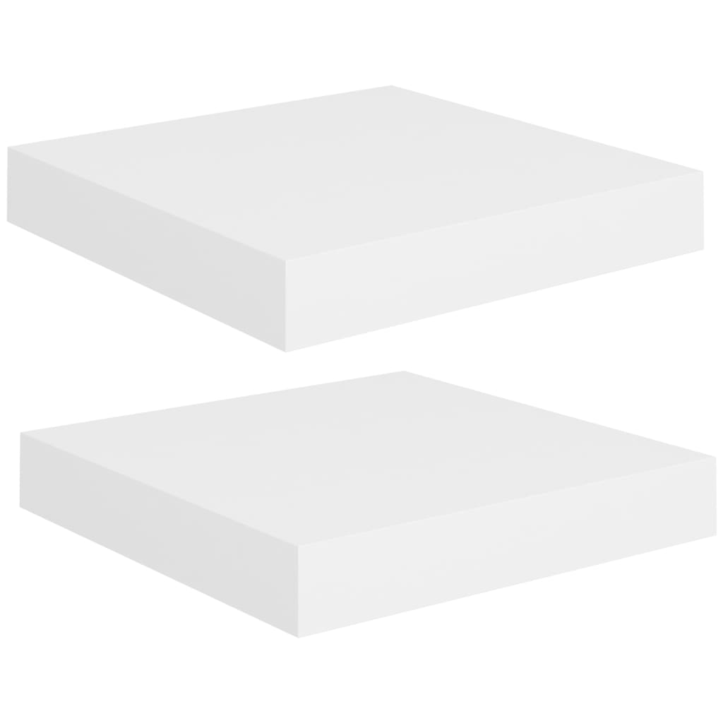 Floating Wall Shelves 2 pcs White 23x23.5x3.8 cm MDF