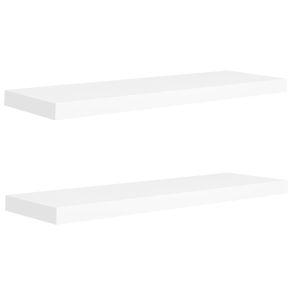 Floating Wall Shelves 2 pcs White 80x23.5x3.8 cm MDF