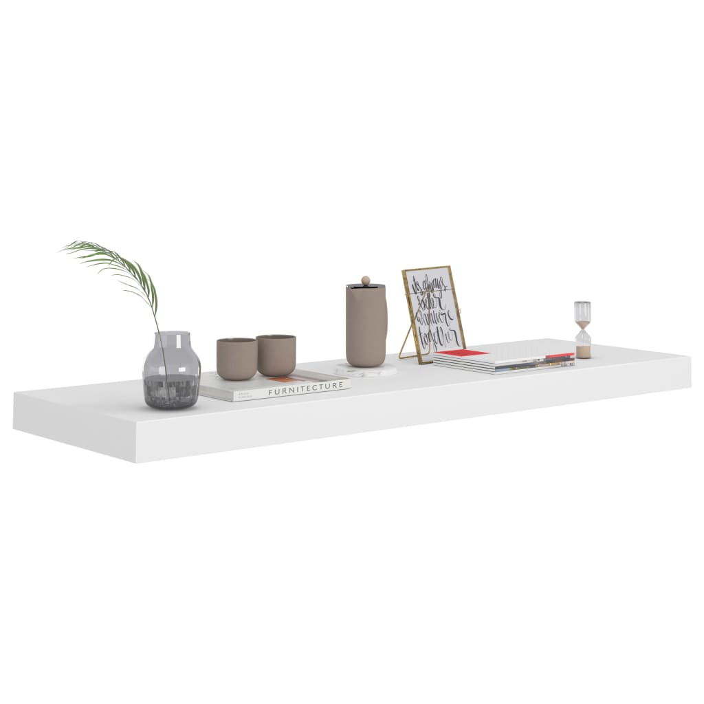 Floating Wall Shelves 2 pcs White 80x23.5x3.8 cm MDF