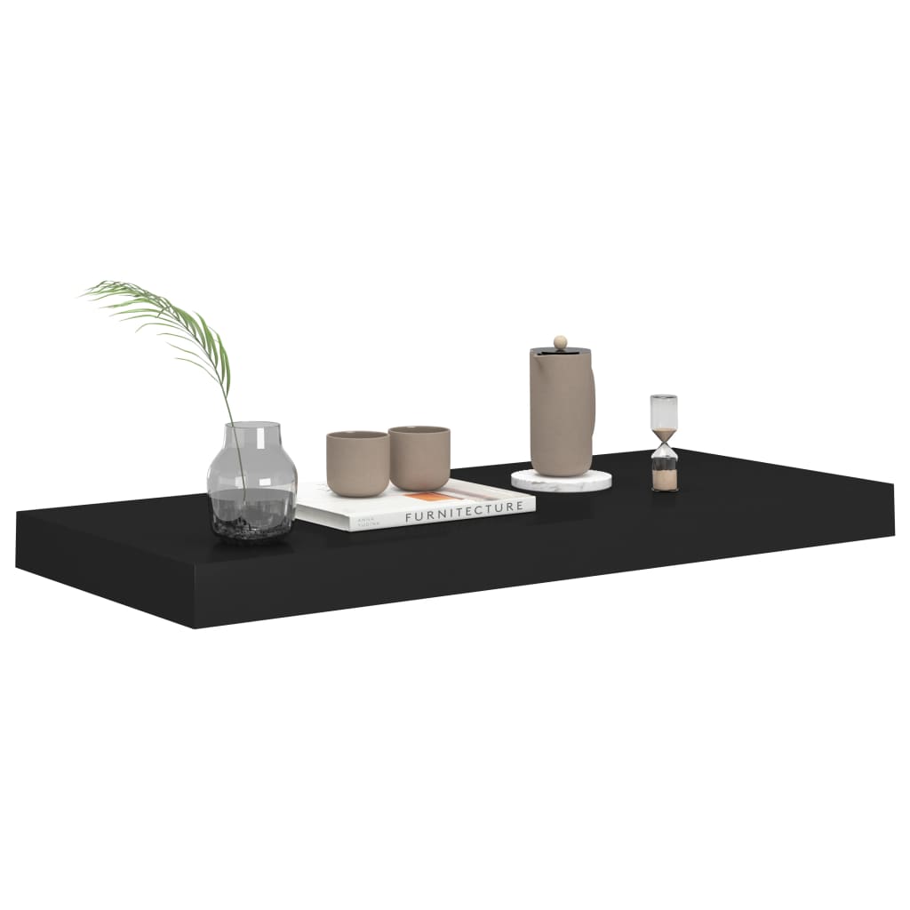 Floating Wall Shelves 2 pcs Black 60x23.5x3.8 cm MDF